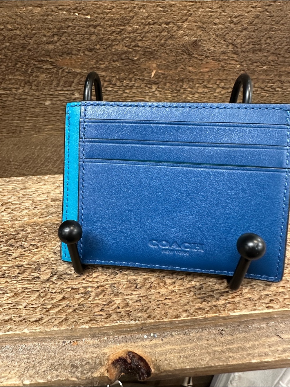 Coach x Pac-Man Limited Edition Leather Ghost Card Case Wallet Blue - Picture 4 of 7